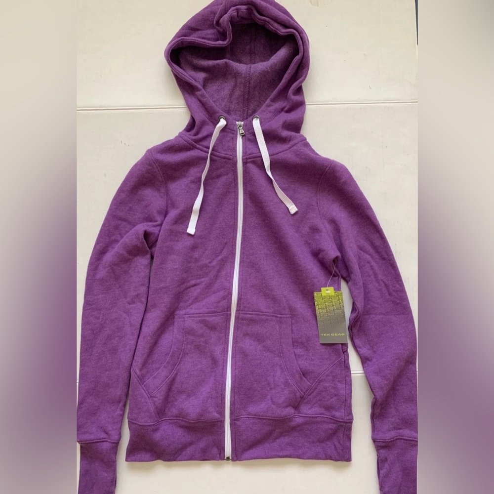 TEK GEAR Women’s Purple Hooded Sweater XS NEW